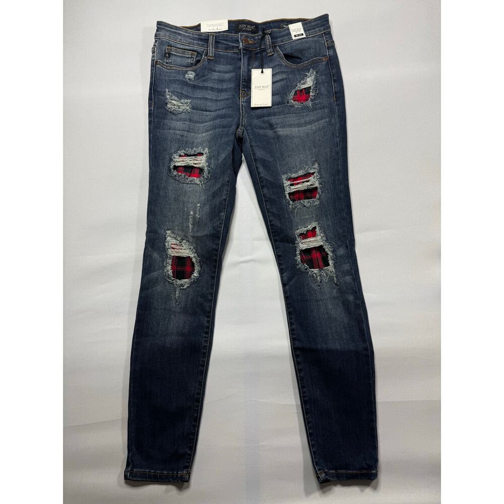 NWT Judy Blue Women's‎ Skinny Fit Gingham Stretch  Jeans - Size 11 (31x29)*